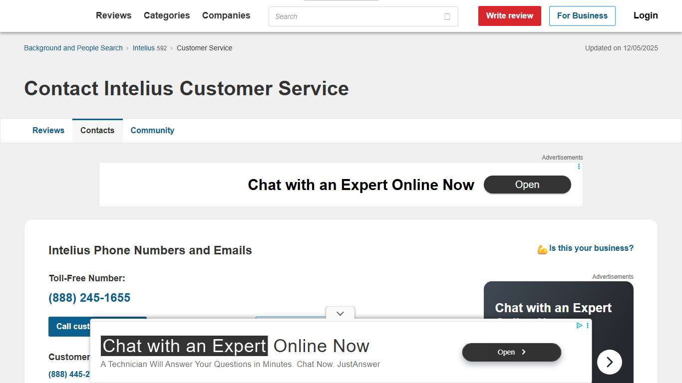 Intelius Customer Service Phone Number (888) 245-1655, Email, Help Center